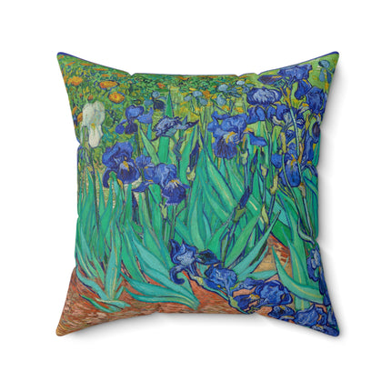 Irises by Vincent Van Gogh Spun Polyester Square Pillow