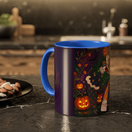 🎭🎃 The Masquerade Beneath The Pumpkin Lantern Colorful Mug – Theatrical Halloween Charm