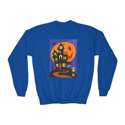 Halloween Night at the Haunted House Youth Crewneck Sweatshirt