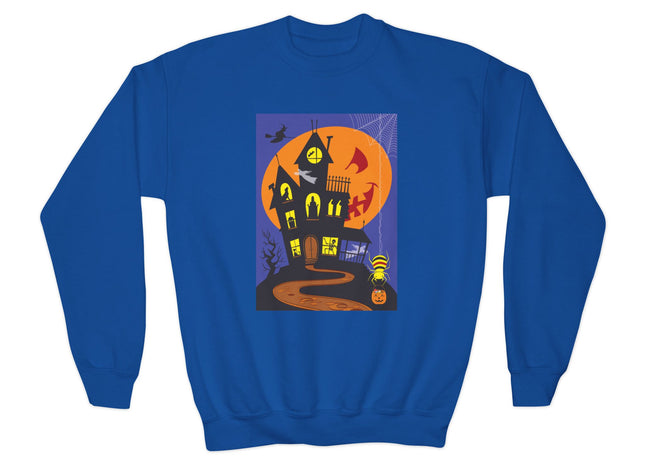 Halloween Night at the Haunted House Youth Crewneck Sweatshirt