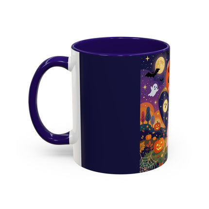 🎃🐈‍⬛ The Pumpkin Moon Embrace Colorful Mug – Whimsical Halloween Charm