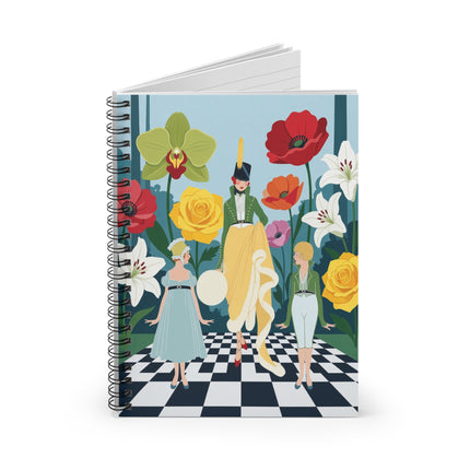 🌺🎩 The Ladies Of The Grand Flower Promenade Spiral Notebook – Art Deco Fashion Illustration