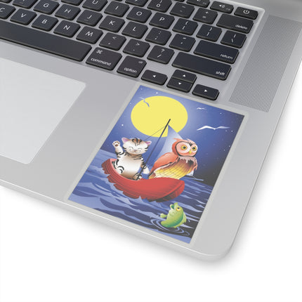 Embarking on a Moonlit Journey  Kiss-Cut Stickers (4 Sizes)