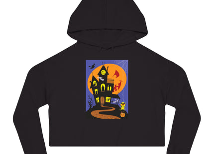 Halloween Night at the Haunted House Women’s Cropped Hooded Sweatshirt
