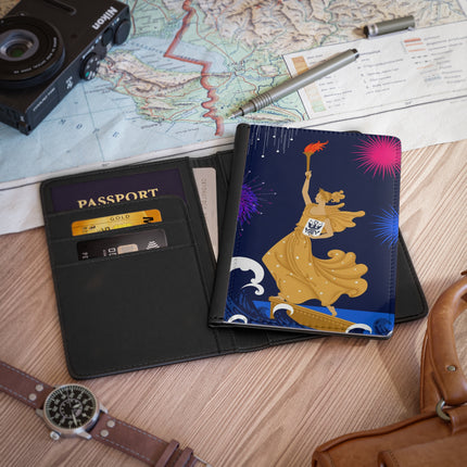 Liberty's Triumph Passport Cover – Celebratory Strength & Art Deco Grandeur