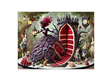 Malice in Wonderland – Gothic Halloween Cake Fantasy Ceramic Tile
