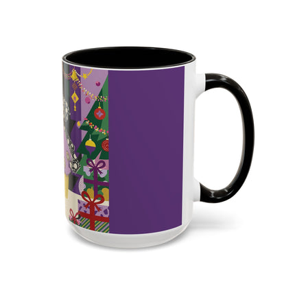🎁✨ The Lavender Christmas Masquerade Colorful Mug – Art Deco Holiday Fantasy
