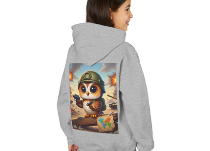 Owl on the Front Lines Youth Heavy Blend Hooded Sweatshirt