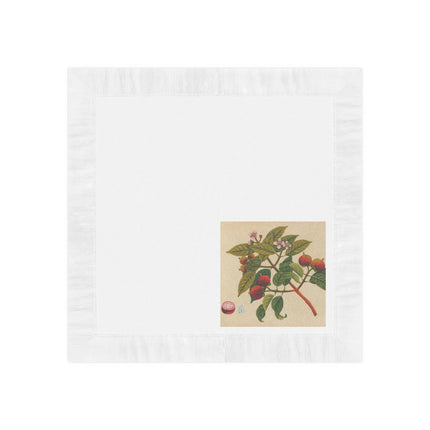 Album of watercolors of Asian fruits and flowers Pl.17 by Anonymous White Coined Napkins