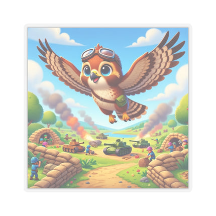 🦅✈️ The Red-Tailed Hawk in Battle Kiss-Cut Sticker – Flight, Courage & High-Flying Adventure