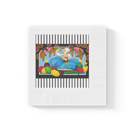 Blooms and Chicks White Coined Napkins