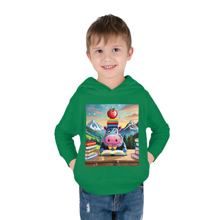 Hippos Hit the Books Toddler Pullover Fleece Hoodie