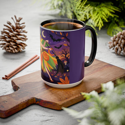 🎃🧙 The Witch Of Jack-O'-Lantern Hollow Colorful Mug – Whimsical Halloween Charm