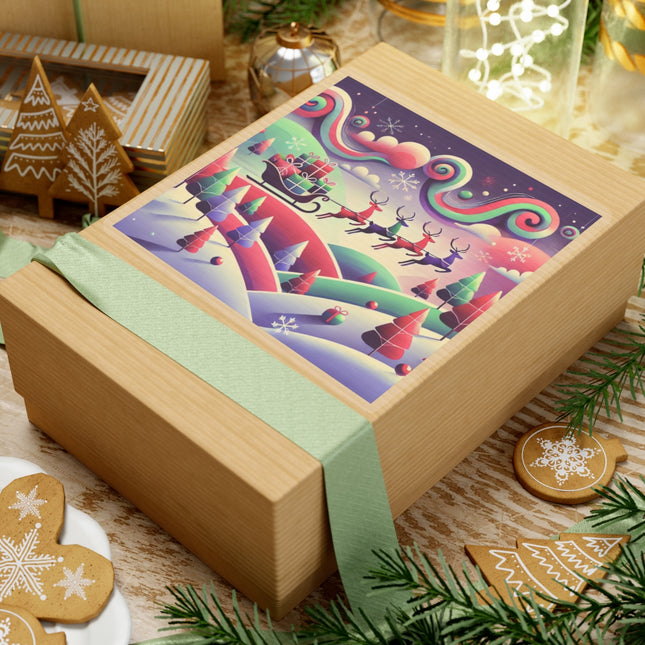 Festive Reindeer Flight Kiss-Cut Stickers (4 Sizes)