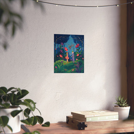 🦋🌷 The Secret Flower Forest Matte Vertical Poster – Art Deco Botanical Whimsy