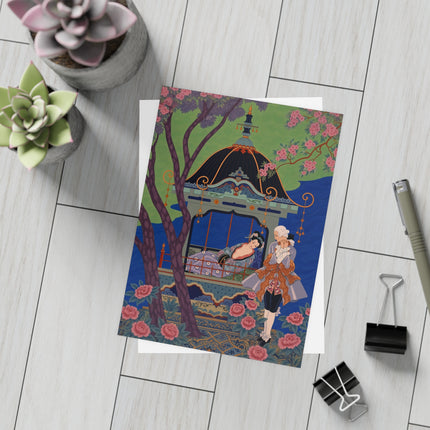 🌸🏯 The Lady Of The Flowering Pavilion Postcard Bundles – Art Deco Garden Romance