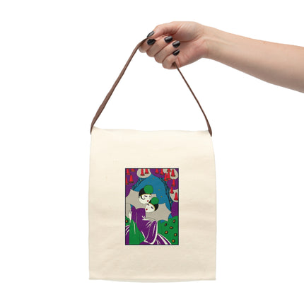 Two Pierrots Canvas Lunch Bag With Strap