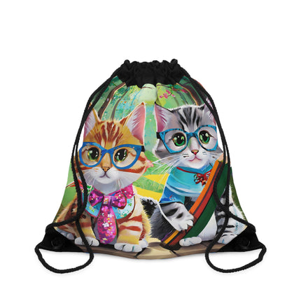 Kitten Scholars Drawstring Bag