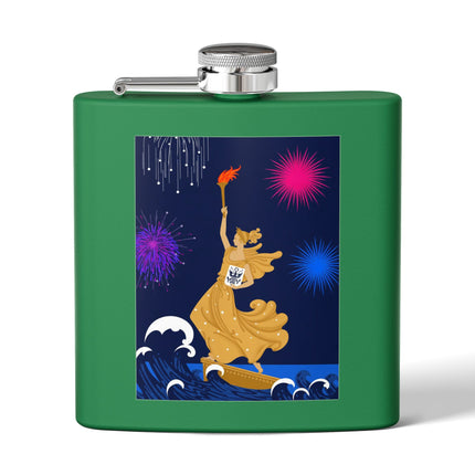 Liberty's Triumph Stainless Steel Flask – Art Deco Glory & Triumphant Spirit