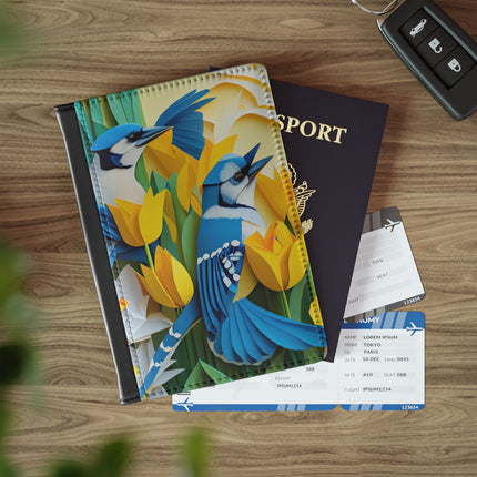 Blue Jays in a Spring Garden Passport Cover