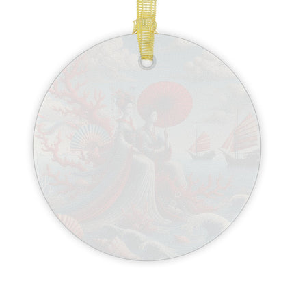 Ladies by the Quiet Sea Glass Ornament