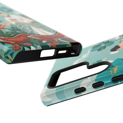 🐉🌿 The Dragon Keeper Phone Case – Art Deco Floral Fantasy