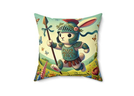 Rabbit Gladiator Spun Polyester Square Pillow