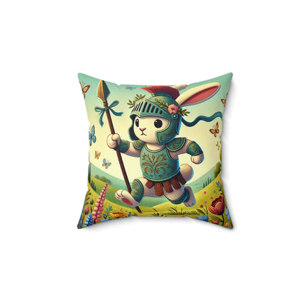 Rabbit Gladiator Spun Polyester Square Pillow