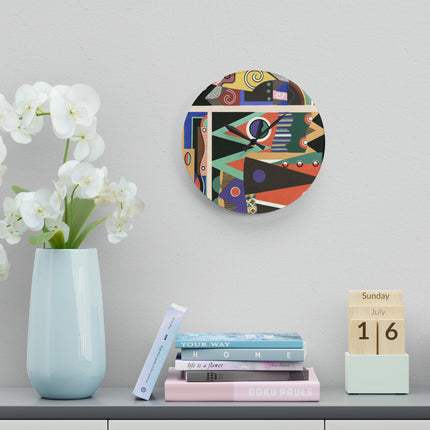Collection decors et couleurs Pl.03 by Georges Valmiers Acrylic Wall Clock, Round and Square