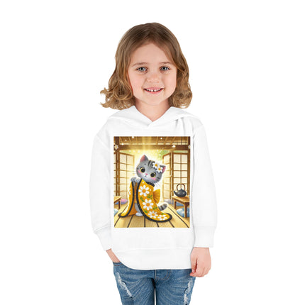 Playful Kitten in the Tea Room Toddler Pullover Fleece Hoodie