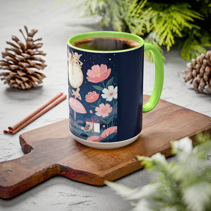 🕛🌸 Midnight Waltz Before Christmas Colorful Mug – Art Deco Holiday Fantasy