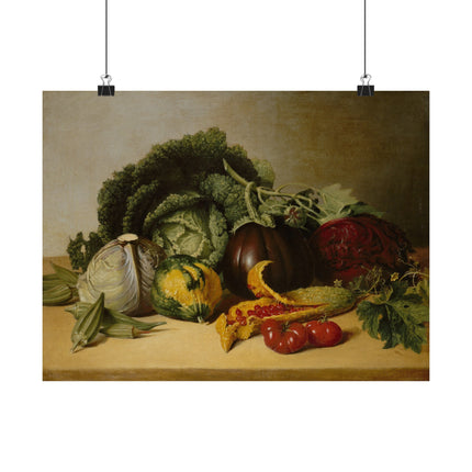 Still Life, Balsam Apple, and Vegetables by James Peale Matte Horizontal Posters