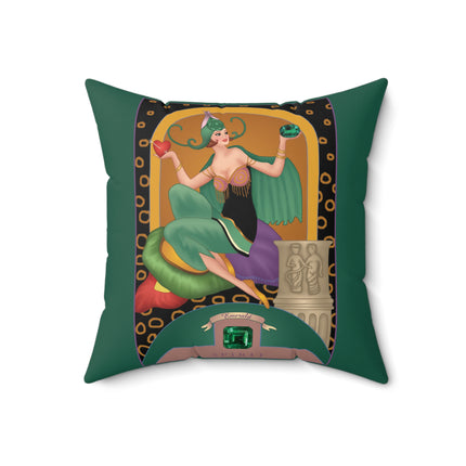 May & Emerald (from the Gem Series) by Sofia Chiostri Spun Polyester Square Pillow