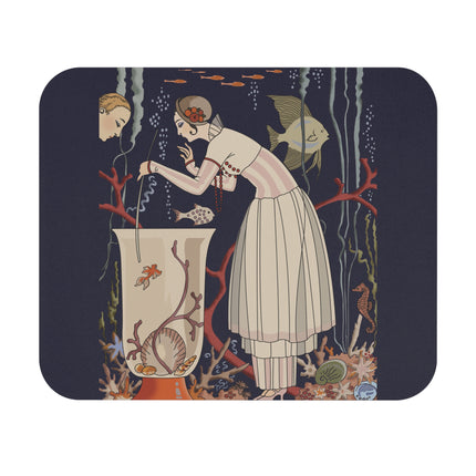L'Etourdissant Petit Poisson (The Dazzling Little Fish) by George Barbier Mouse Pad, Rectangle