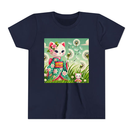 Geisha Kitten and the Dandelion Wish Youth Short Sleeve Tee