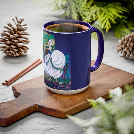 Moonlit Garden Waltz Colorful Mug (11oz, 15oz) – Rococo Romance, Garden Elegance & Enchanted Dance