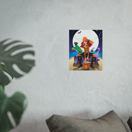 Moonlit Pirate Halloween Fine Art Posters