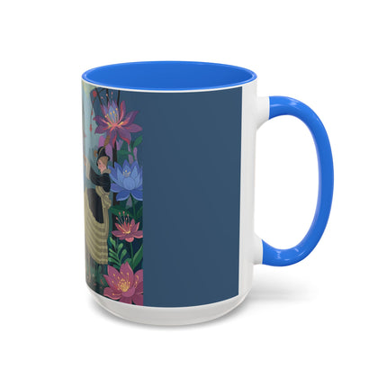 The Ladies And The Enchanted Macaw Colorful Mugs – Art Deco Botanical Elegance