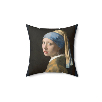 Girl with a Pearl Earring by Johannes Vermeer Spun Polyester Square Pillow