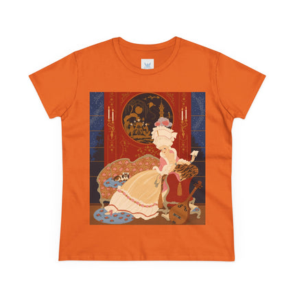 🎼🐈 The Lady Of The Midnight Salon Cotton Tee – Art Deco Fashion Illustration