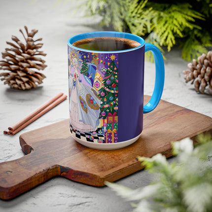🎄✨ The Lady Of The Christmas Ornament Colorful Mug – Art Deco Holiday Fantasy