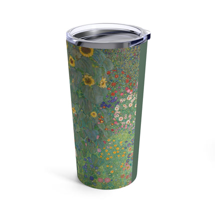 Farm Garden with Sunflowers by Gustav Klimt Tumbler 20oz