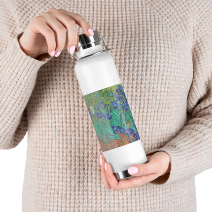 Irises by Vincent Van Gogh Copper Vacuum Insulated Bottle, 22oz
