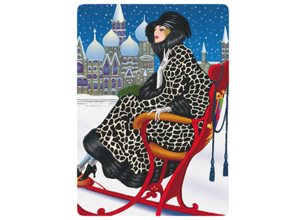 Elegant Winter Woman in Sleigh Playing Cards