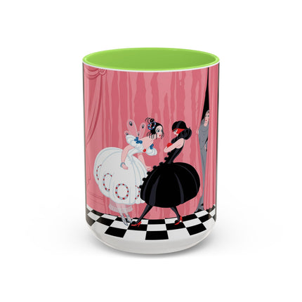 The Ladies Behind The Velvet Curtain Colorful Mugs – Art Deco Theatrical Elegance