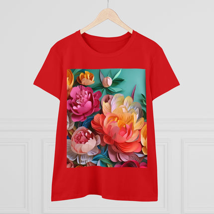 Peonies in Full Bloom Women's Midweight Cotton Tee