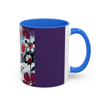 🎿❄️ The Winter Flower Skier Colorful Mug – Art Deco Alpine Fantasy