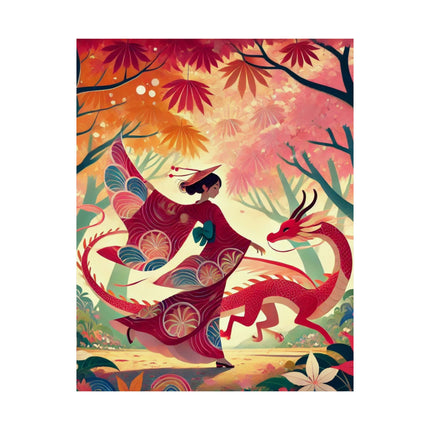 🐉🧚 The Dragon Fairy’s Dance Matte Vertical Poster – Spring Magic & Mythical Grace
