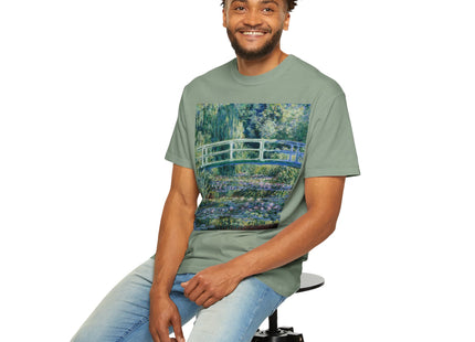 Water Lilies and Japanese Bridge by Claude Monet Unisex Garment-Dyed T-shirt