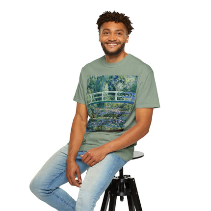 Water Lilies and Japanese Bridge by Claude Monet Unisex Garment-Dyed T-shirt